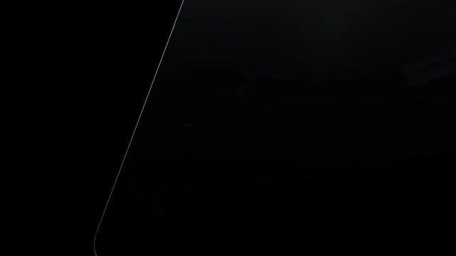 Minimalist modern black corner abstract design with geometric lighting effect