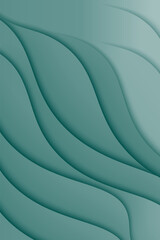Obraz premium Abstract Teal Green Layered Wavy Papercut Background. vector Eps 10