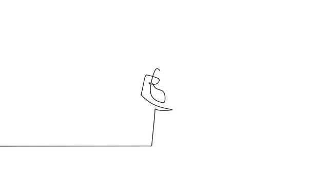 Hand Raised Fist One Line Drawing Motion Graphic For Empowerment