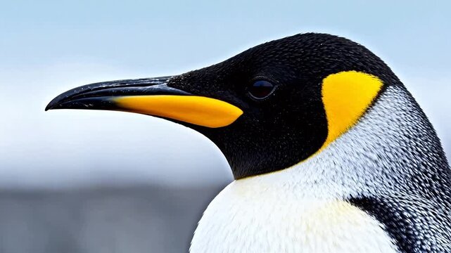 King penguin closeup portrait