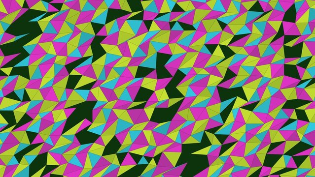 Low poly organic jittered triangles warm
