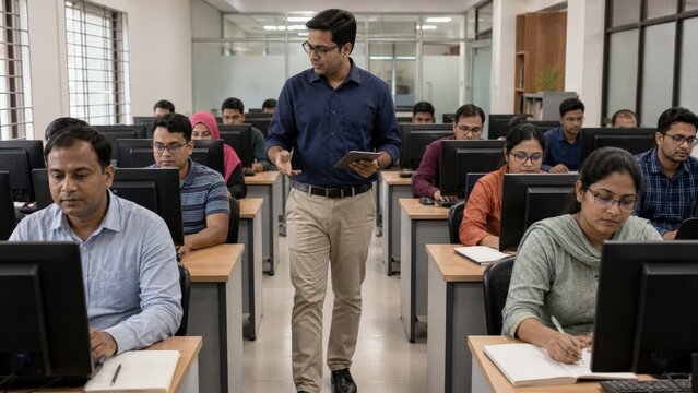 AI Literacy Bangladeshi Her 40s Average Build Woman Community College