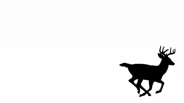 Animated GIF of a deer silhouette jumping and running
