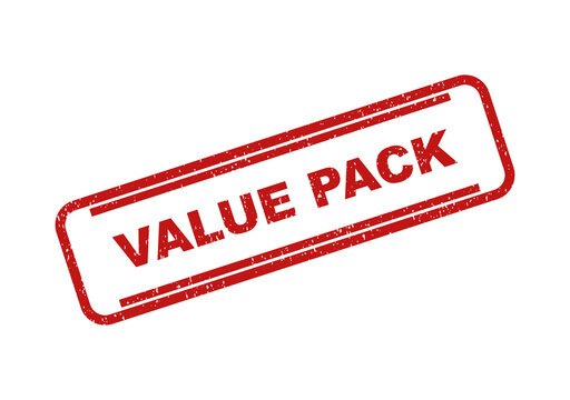 Red grunge value pack rubber stamp mark for commercial marketing design