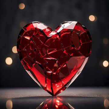 Shattered Glass Heart Art - AI generated