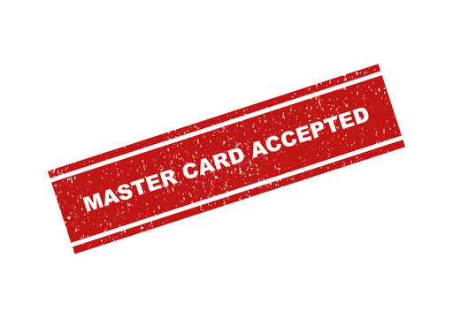 Red rubber grunge stamp with text master card accepted