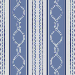 Sophisticated nautical stripe pattern featuring braided rope chains and maritime cord bands © YoPixArt