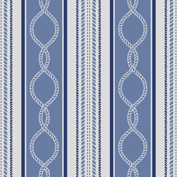 Sophisticated nautical stripe pattern featuring braided rope chains and maritime cord bands