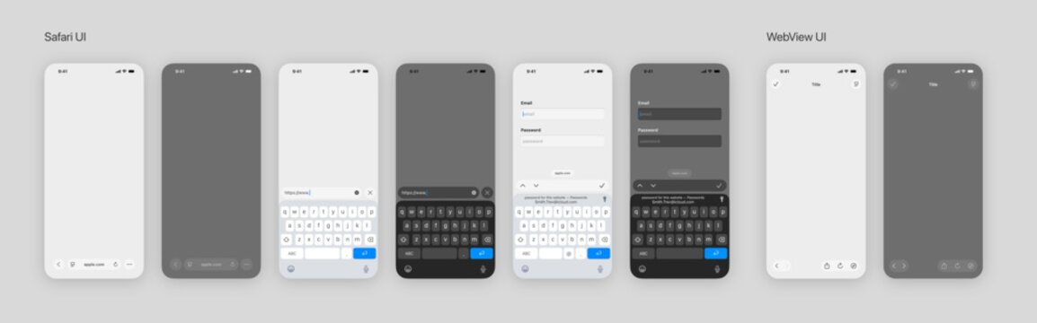 Safari and WebView UI pages template