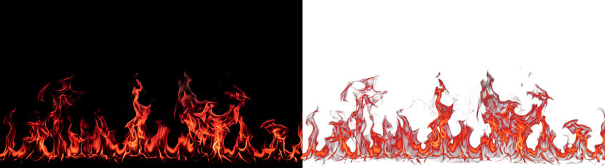 Obraz premium Fiery abstract element isolated on png background glowing and burning with vibrant orange
