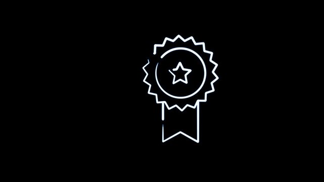 Minimalist premium quality star medal motion graphic loop  4k video