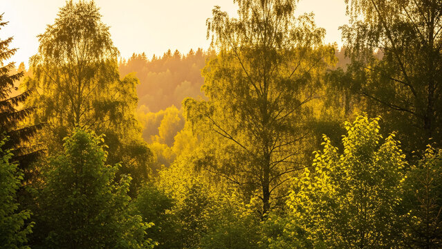 sunset over the field