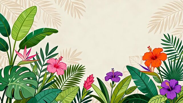Tropical plants and flowers