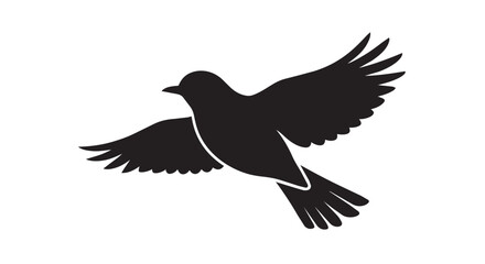 Fototapeta premium Flying Bird Silhouette Vector Icon Design
