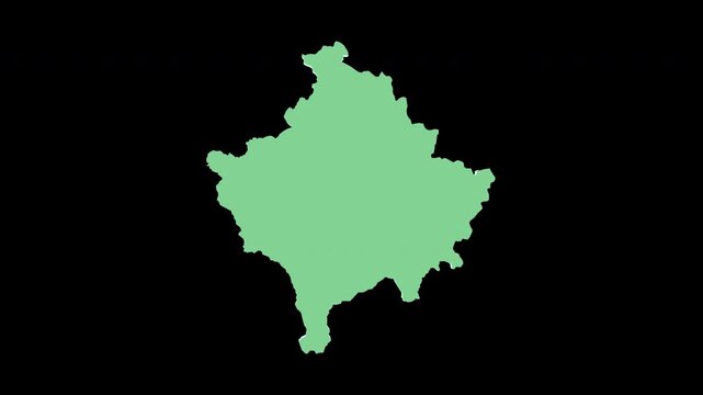Kosovo green 3D map spin perfect 10 second loop black background
