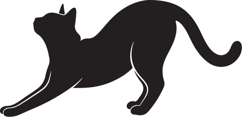 Black cat silhouette, feline icon, animal vector, pet graphic © Graphic Boss