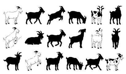 Fototapeta premium Minimal ant logo vector collection with modern insect silhouette symbols