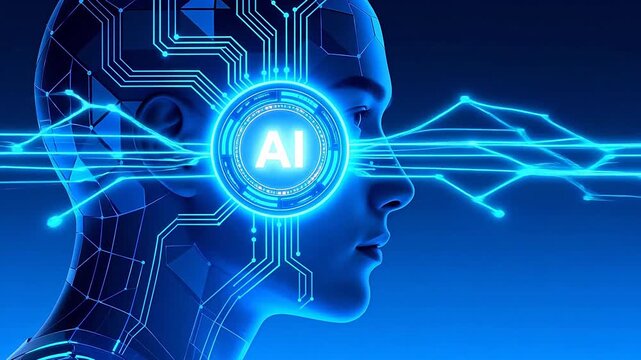 AI human head with circuit design