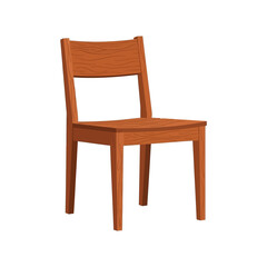Fototapeta premium Simple Wooden Chair Isolated on White Background