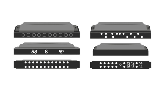 Set of Modern Fiber Optic Patch Panel Network Equipment Icons