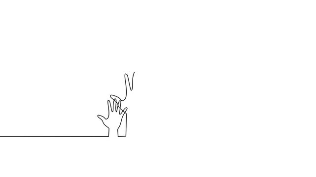 Hands Reaching For Stars Modern Line Art Animation Symbolizing Ambition