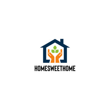 Modern home logo featuring a house outline with a family tree symbol inside. Representing love, growth, comfort, and togetherness, this clean vector design is ideal for real estate agencies
