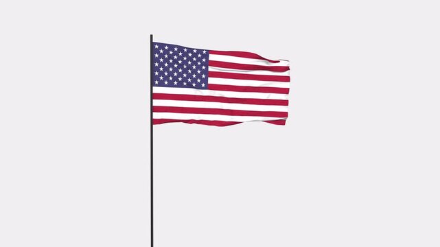 United States Flag Animation 4K Transparent Background with Alpha Channel