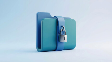 Obraz premium Secure file folder with padlock symbolizing data protection and privacy in digital storage and information security