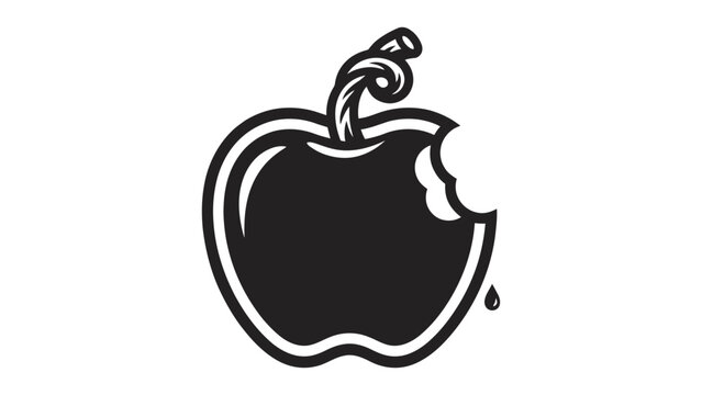Halloween design vector poison apple illustration with bite mark for spooky autumn graphics