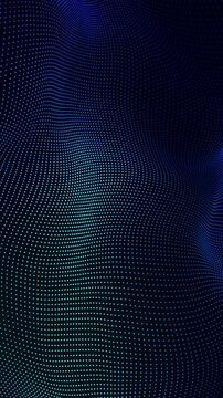 abstract blue background with wave grid lines flow animation, futuristic ai technology and science stream  vertical social media motion background