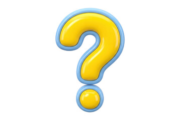 Fototapeta premium Glossy 3d question mark symbol on transparent background