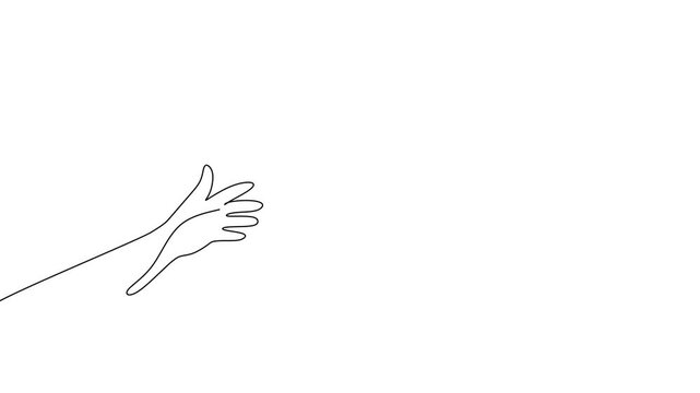 Hand Reaching For Stars Modern Line Art Video For Ambition And Dreams Concept