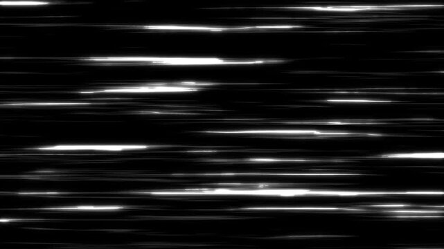 White horizontal anime manga speed lines on black background. cartoon comic fast motion video. right to left speed lines moving with alpha channel. manga speed line motion 4K video animation