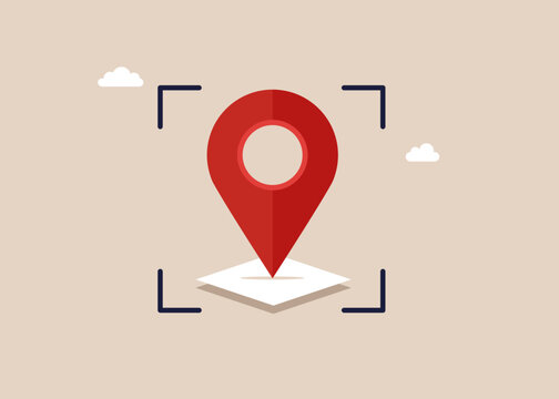 Geographical Information System. Online marketing. Modern vector illustration in flat style
