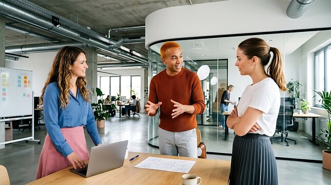 Business team having a creative meeting in a modern office