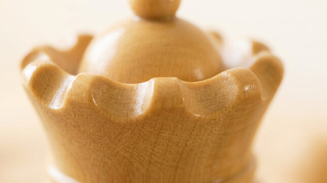Celebrating International Chess Day with a Macro Close-Up of a Wooden Chess Piece A Strategic Game of Skill and Wit