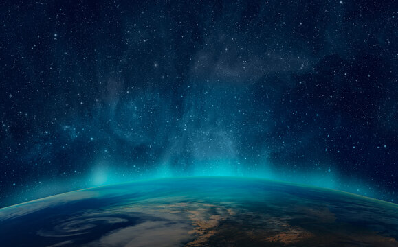 Northern lights aurora borealis over planet Earth "Elements of this image furnished by NASA"