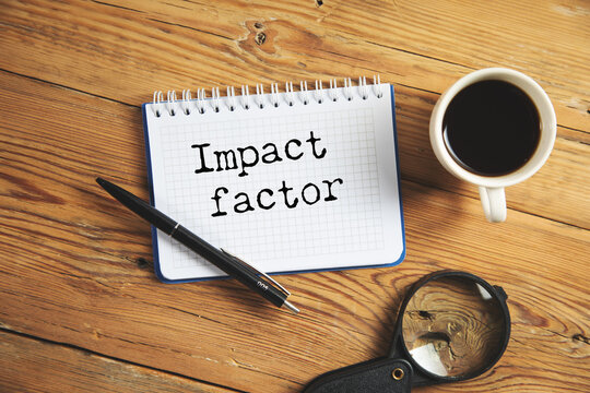 Impact factor text on white background