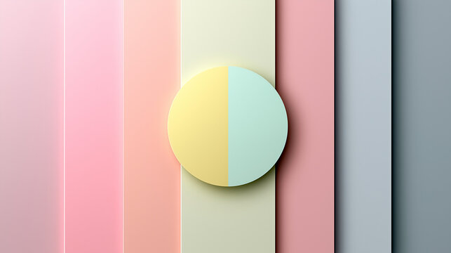 Minimal Pastel Geometric Background with Vertical Color Panels and Split Circle Shape