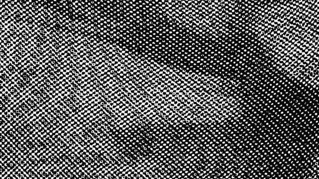 Abstract Halftone Texture Background,High contrast black and white grainy halftone dot pattern overlay loop.