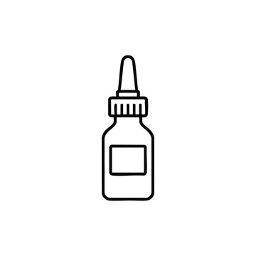 Nasal spray bottle nasal spray medicaments black and white vector icon