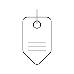 Fototapeta premium Pointed price tag line icon, sharp label outline symbol