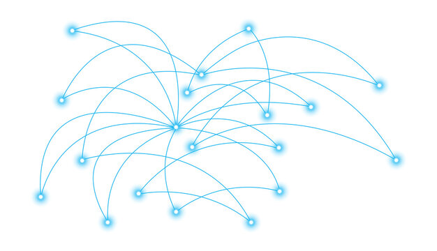 Abstract Digital Network Connections with Glowing Blue Nodes, Global Data Communication Technology Background