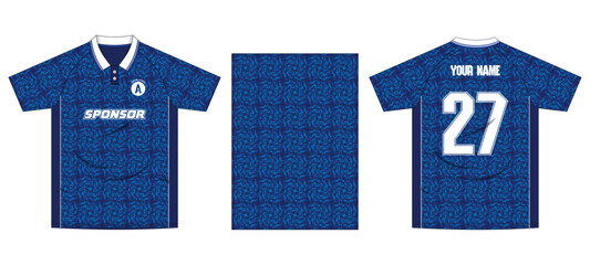 blue soccer jersey design template modern style © HAQR
