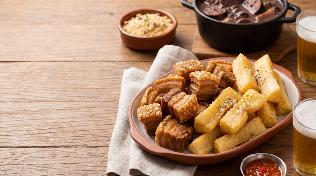 Crispy Fried Pork Belly and Cassava