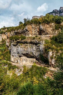 The Hermitage of San Urbez in Anisclo Canyon, Huesca, Aragon, Spain