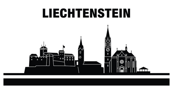 Liechtenstein cityscape with church and castle towers standing high 20260306