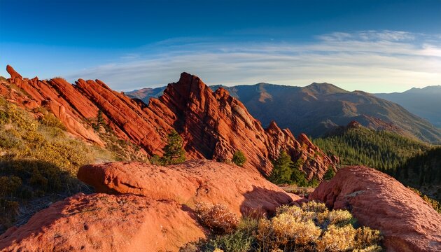 red rocks in the mountains