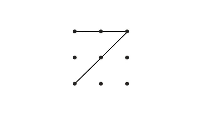 Security lock and unlock pattern icon animation on a white background.Lock to pattern icon showing a secure unlock motion animation.Draw pattern unlock animation with a satisfying