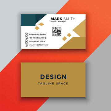 business card template with qr code and modern design